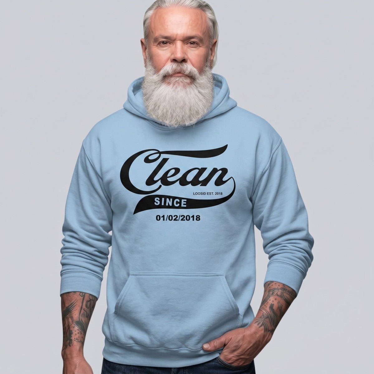 Clean Since Recovery Hoodie lifestyle view (view 15)