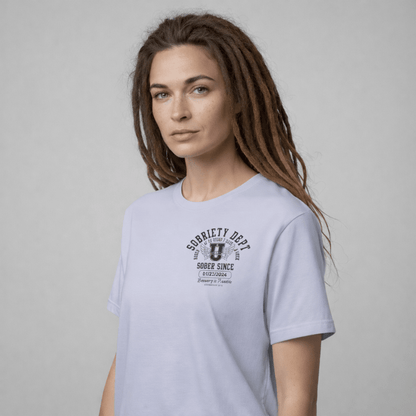 Sobriety Dept 24 7 Sober T Shirt close-up view (view 12)