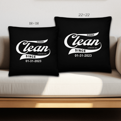 Clean & Sober Since Personalize Date Sober Pillow graphic detail (view 4)