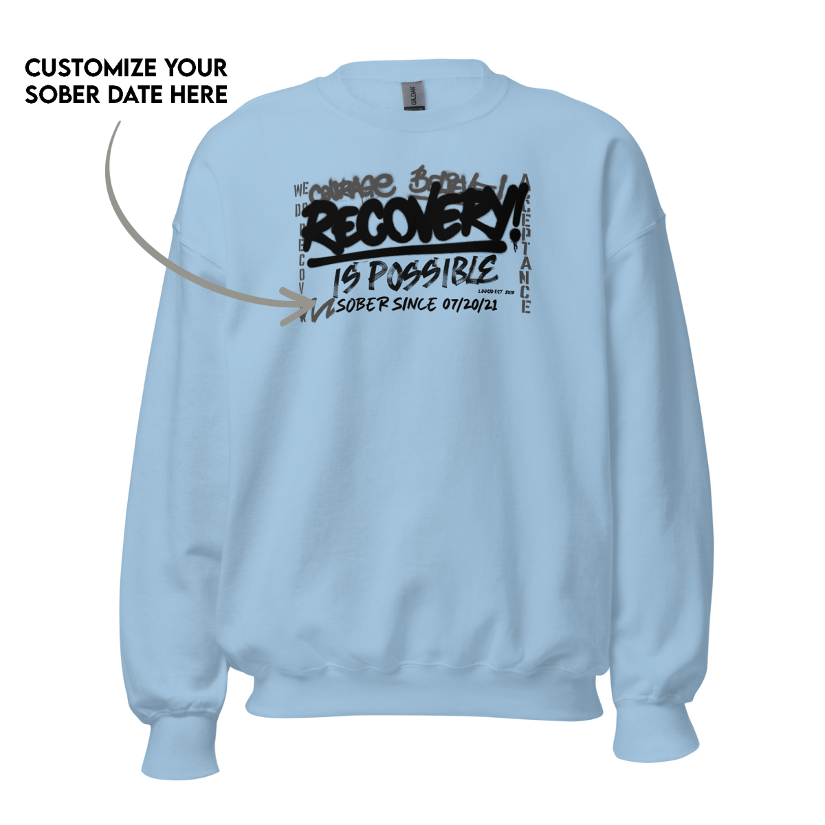 Recovery Is Possible Recovery Hoodie lifestyle view (view 5)