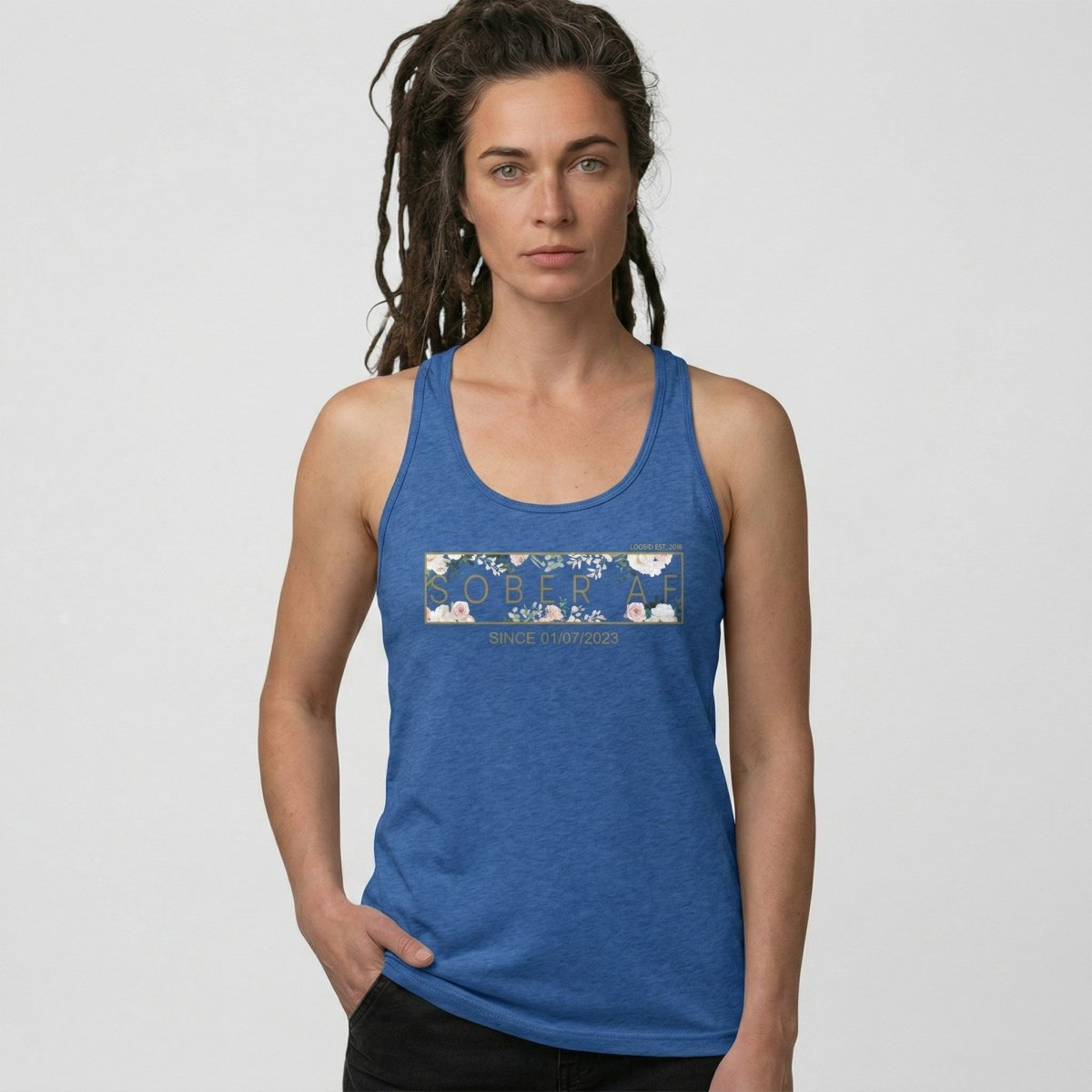Sober AF Flower Sober Tank Top side view (view 16)