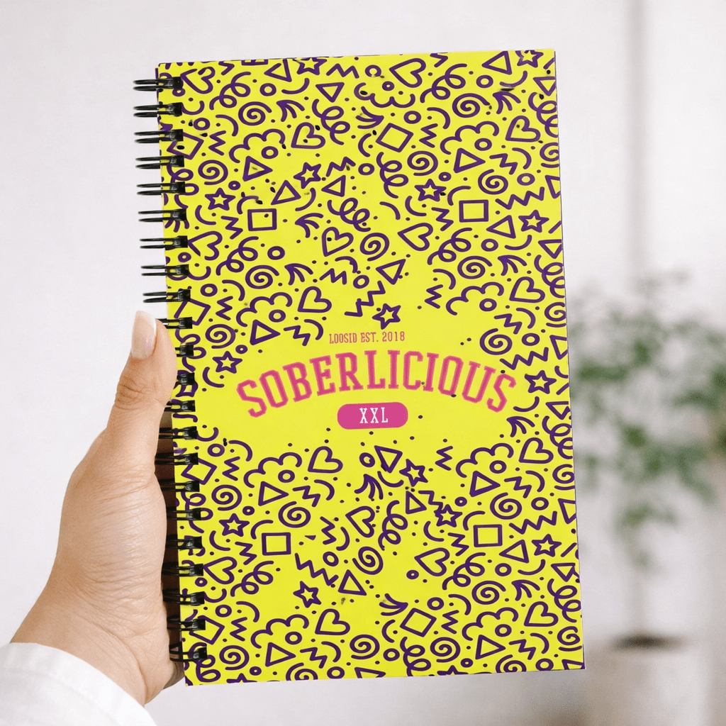 Soberlicious Spiral Sober Journal flat lay styled image (view 3)