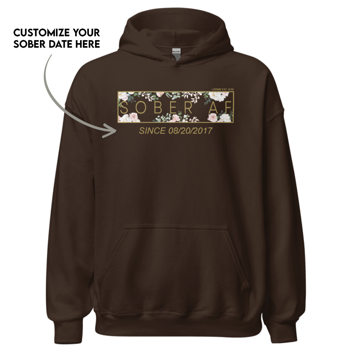 Recovery hoodie celebrating strength and sobriety