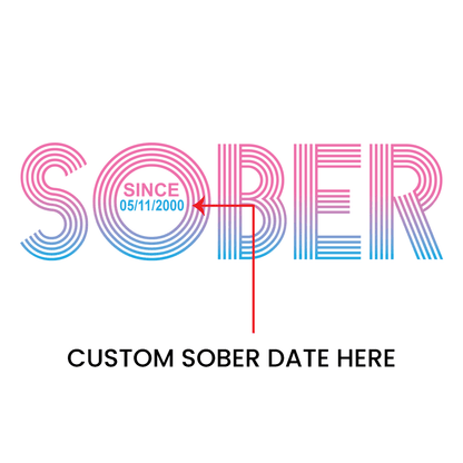 Retro Sobriety Date Sweatshirt Personalized Sober Date Recovery Hoodie flat lay styled image (view 3)