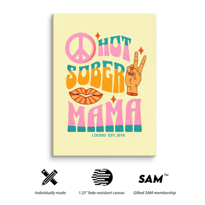 Hot Sober Mama Sobriety Art flat lay styled image (view 3)
