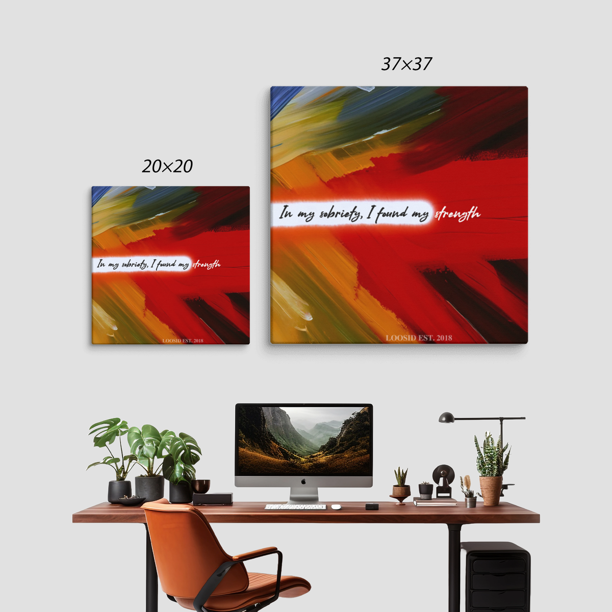 Abstract Sobriety Art canvas highlighting transformation and inner strength