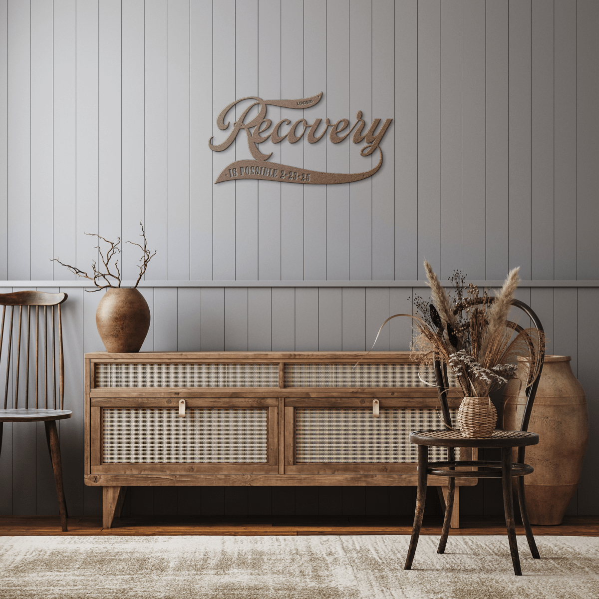 Sobriety Art Metal Sign with Recovery Date Sobriety Art close-up view (view 12)