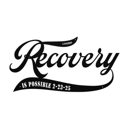 Sobriety Art Metal Sign with Recovery Date Sobriety Art flat lay styled image (view 3)