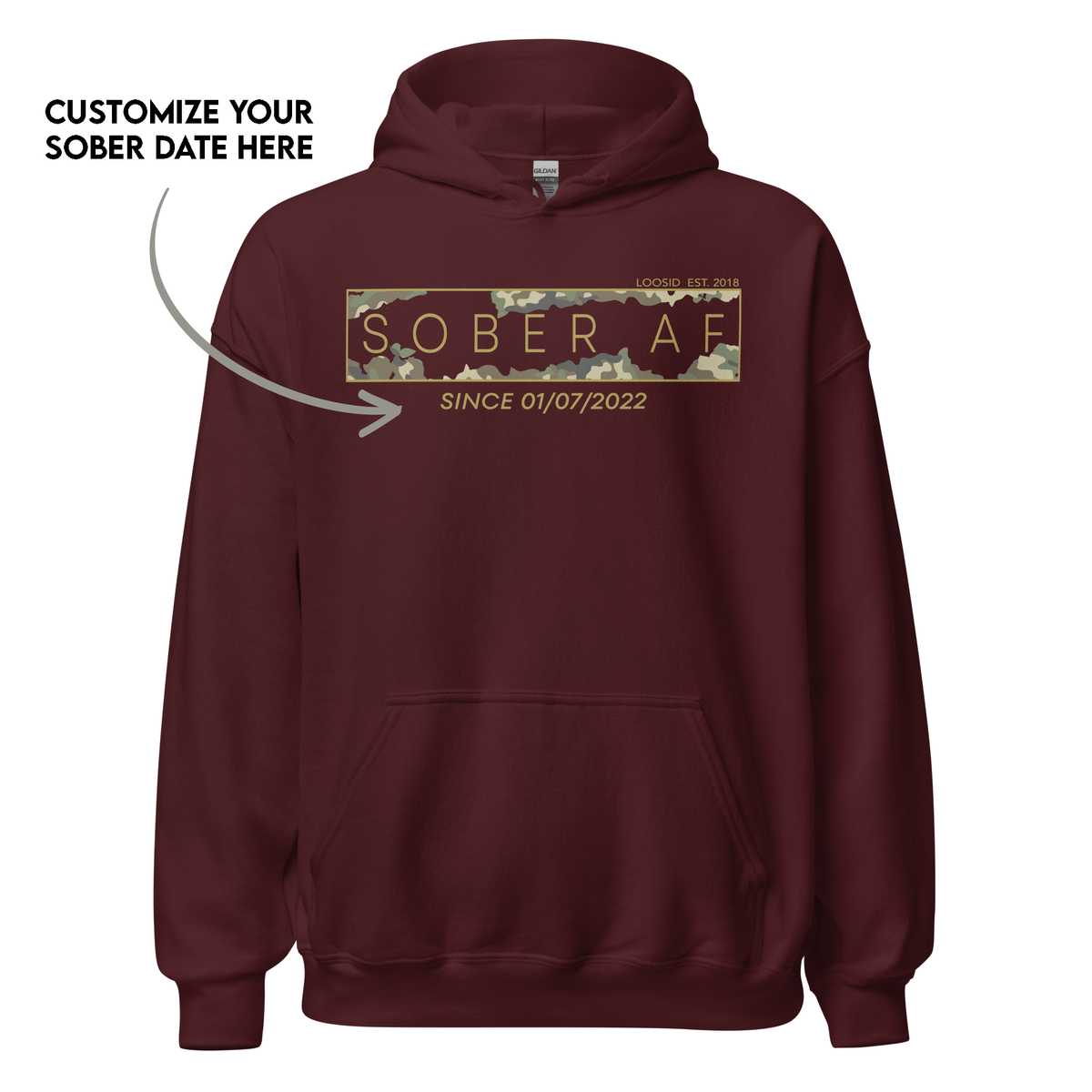 Durable recovery hoodie with double-stitched details