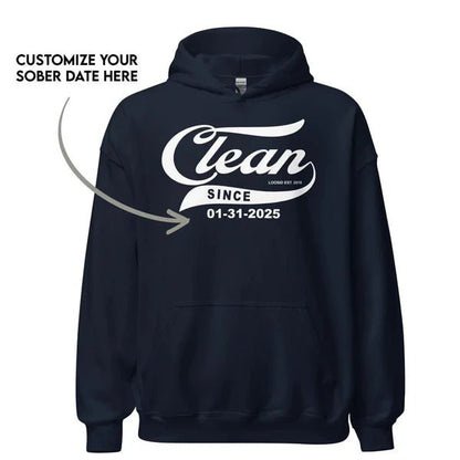 Clean Since Recovery Hoodie back view (view 7)