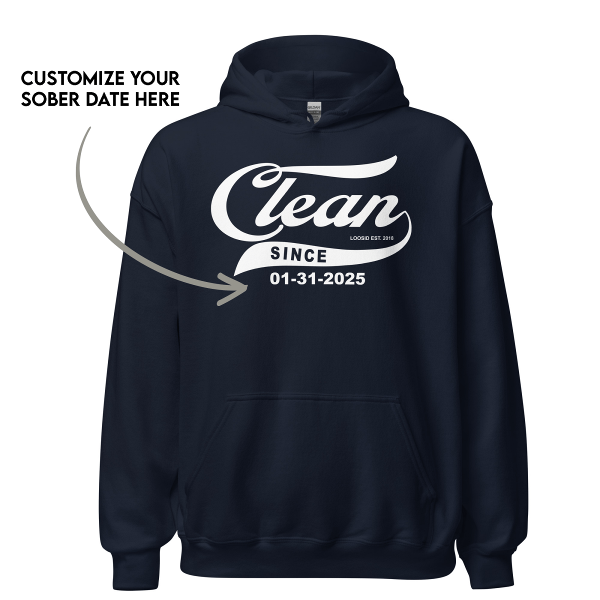 Clean Since Sober Recovery Hoodie side view (view 6)