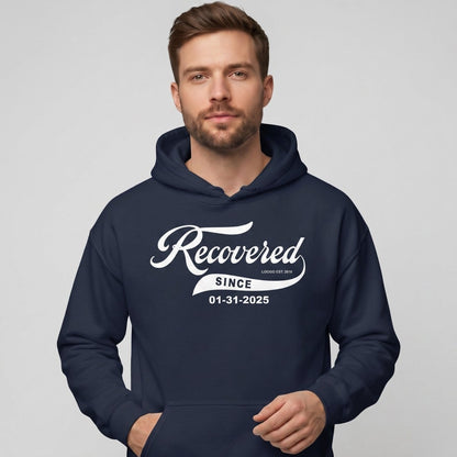 Recovered Since Recovery Hoodie flat lay styled image (view 13)