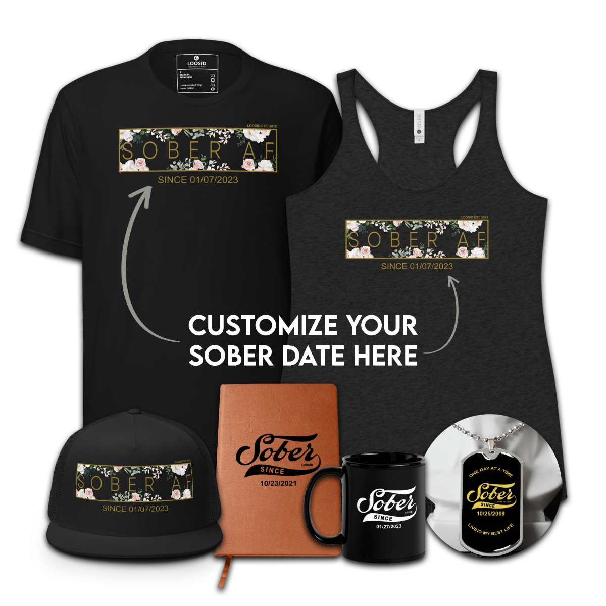 Loosid Sobriety Gift Flower Sobriety Gift featuring the design