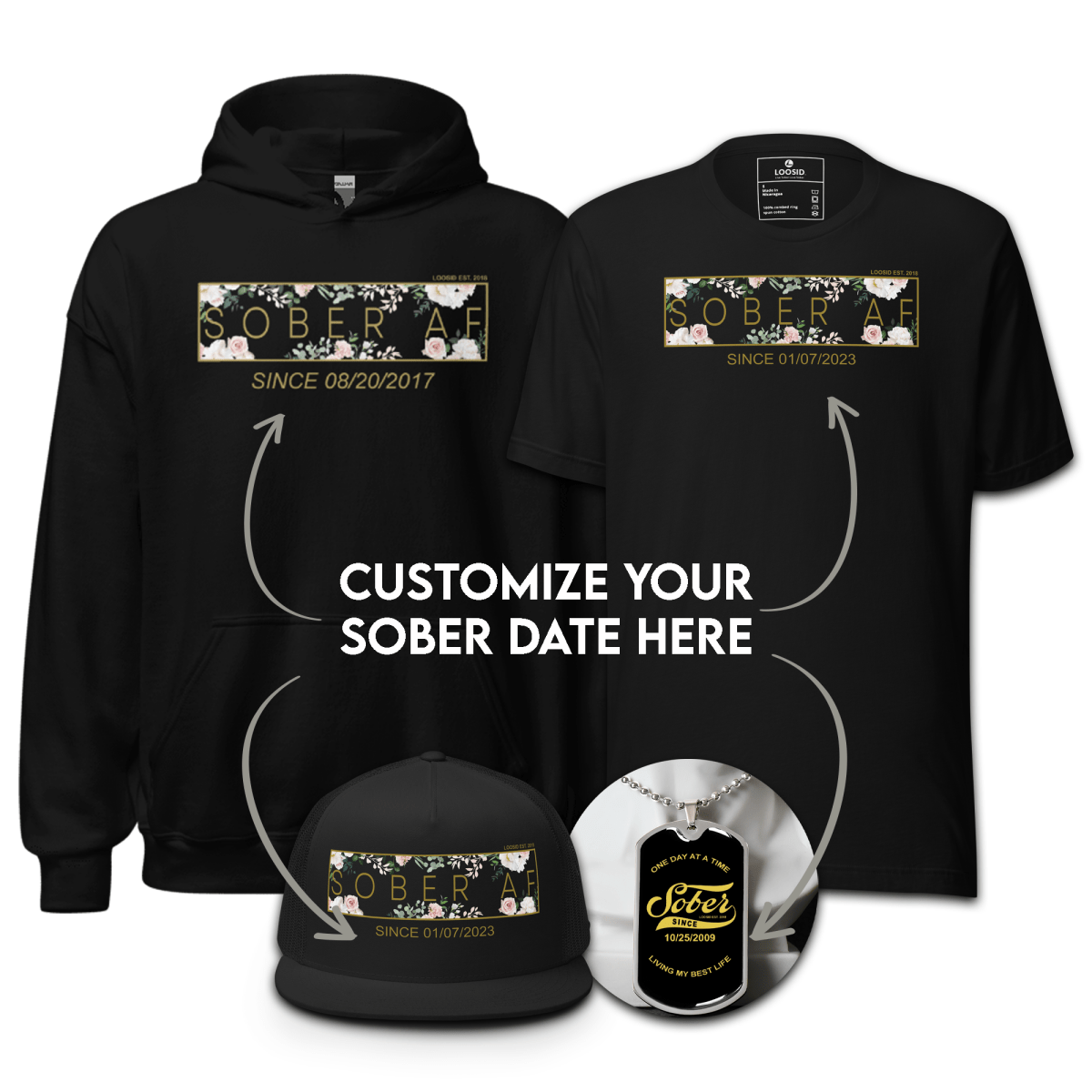 Loosid Sobriety Gift Flower Base Sobriety Gift featuring the design