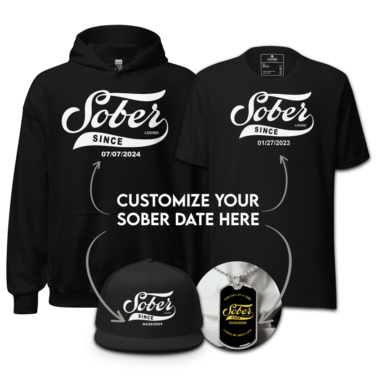 Loosid Sober Celebration Sobriety Gift featuring the design