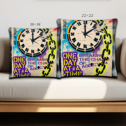 One Day At A Time Sober Pillow close-up view (view 2)