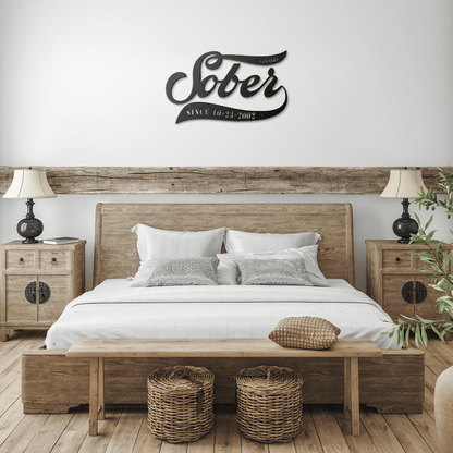Sober Since Die Cut Sobriety Art graphic detail (view 4)