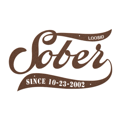 Sober Since Die Cut Sobriety Art fit detail (view 9)