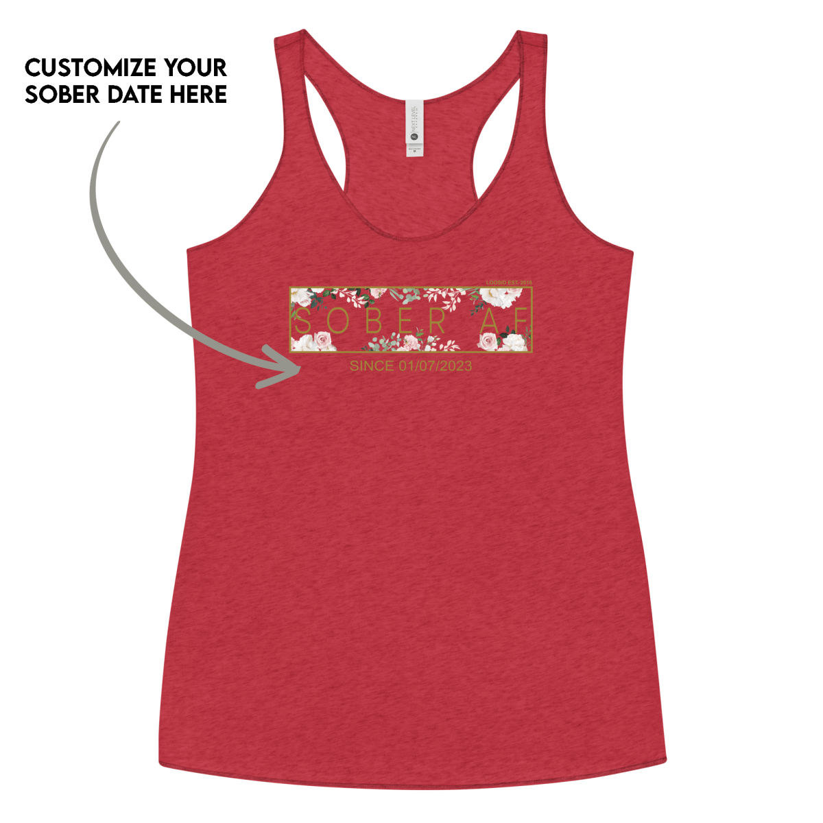 Sober AF Flower Sober Tank Top featuring the design (view 11)