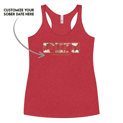 Sober AF Flower Sober Tank Top featuring the design (view 11)