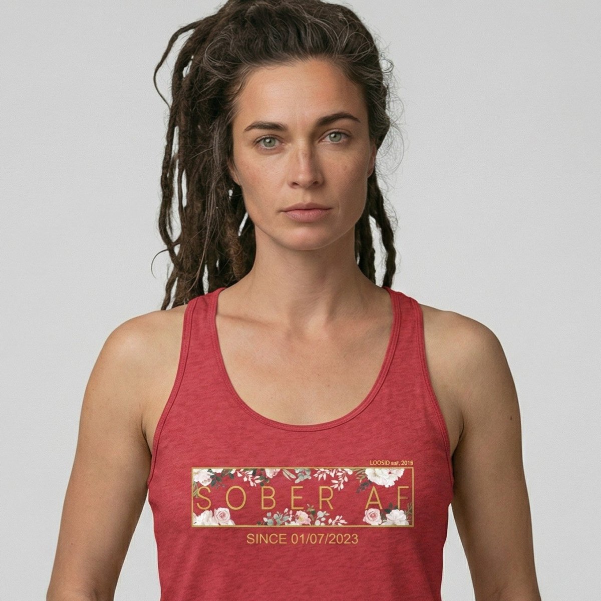 Sober AF Flower Sober Tank Top close-up view (view 12)