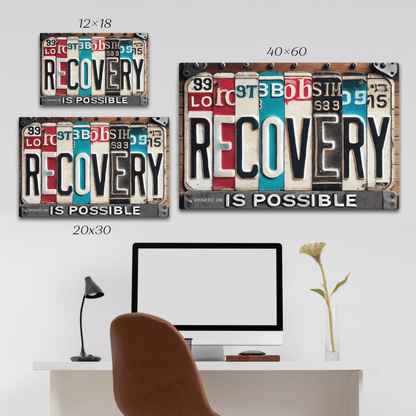 Recovery Is Possible License Plate Sobriety Art side view (view 6)