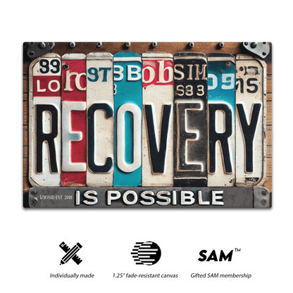 Recovery Is Possible License Plate Sobriety Art graphic detail (view 4)