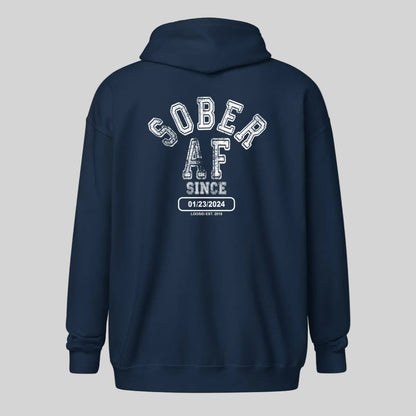 Sober AF Since Zip Recovery Hoodie product photo (view 10)