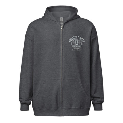 Sobriety Dept Recovery Hoodie lifestyle view (view 5)