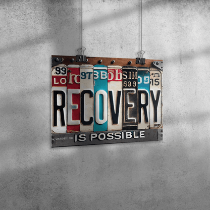 Recovery Is Possible License Plate Sobriety Gift side view (view 6)