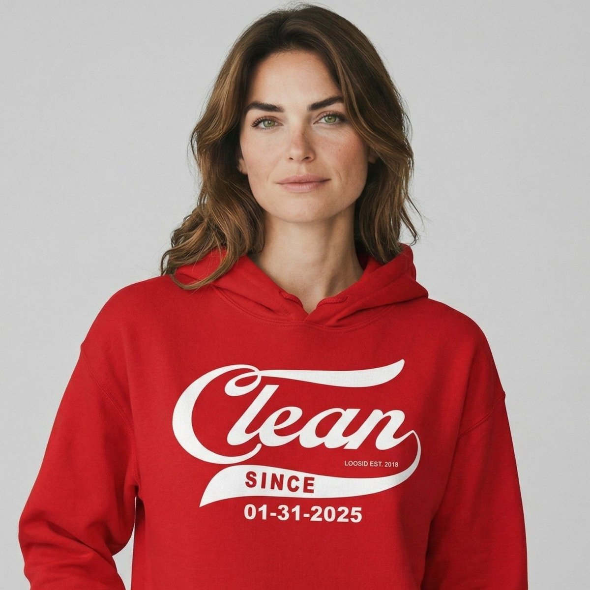 Loosid Clean Since Sober Recovery Hoodie featuring the design