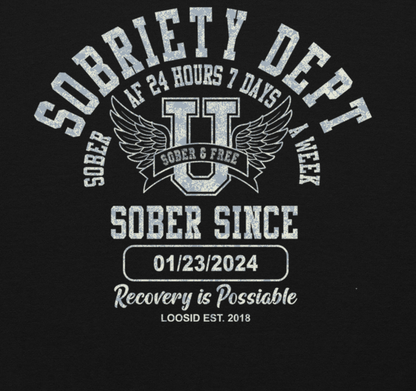 Sobriety Dept Zip Recovery Hoodie side view (view 6)