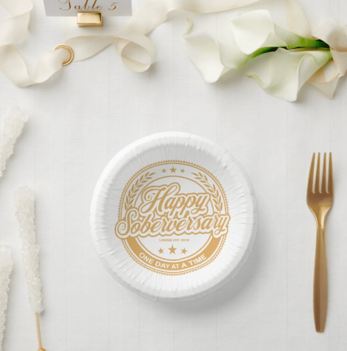 Loosid Soberversary Party Paper Bowls Sobriety Gift featuring the design