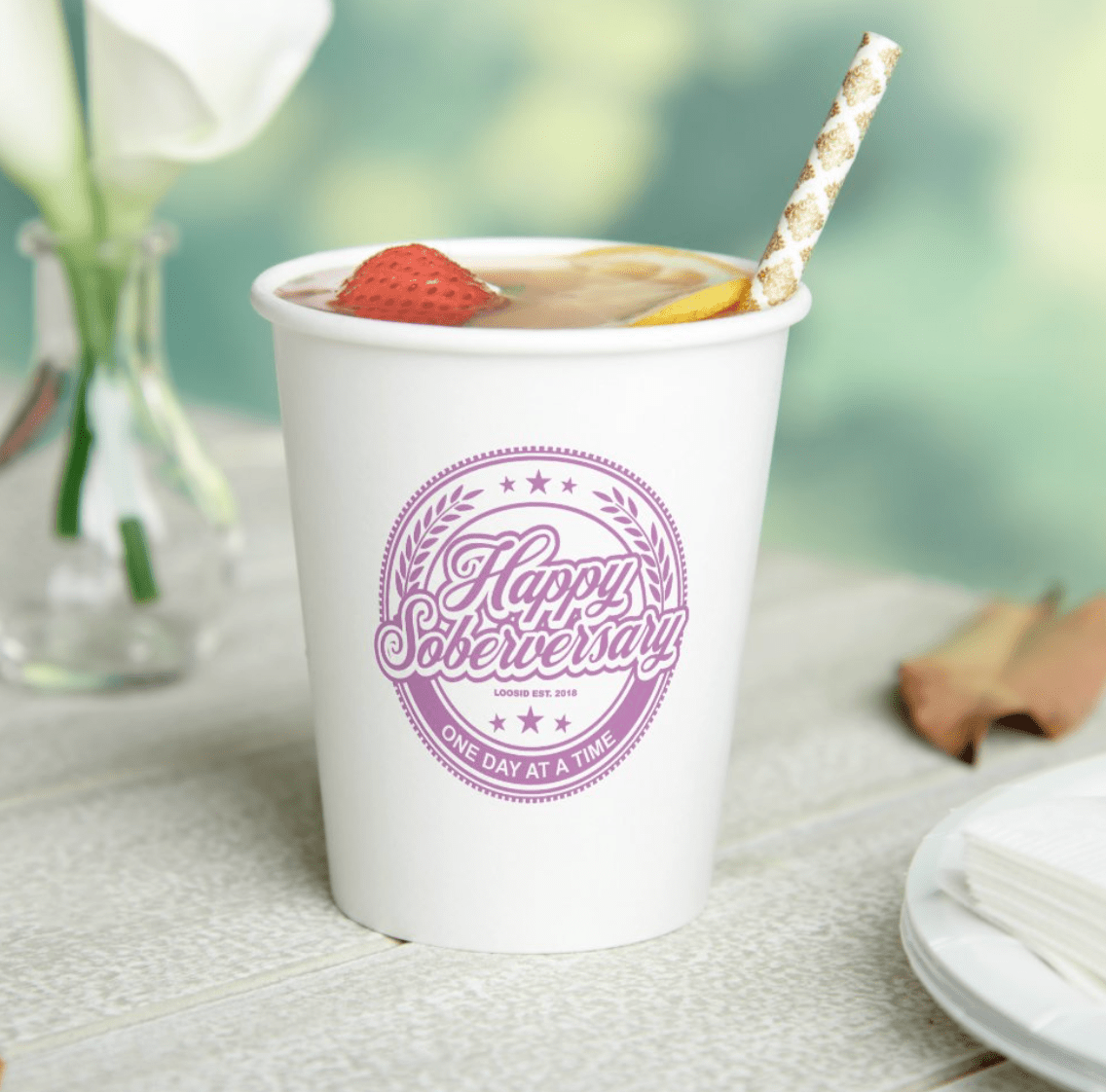 Soberversary Party Paper Cups Sobriety Gift product photo (view 10)