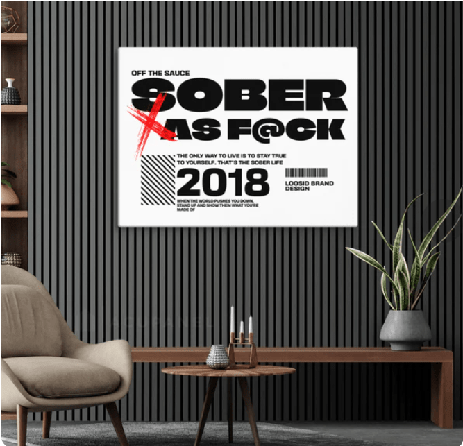 Loosid Sober As F*ck Sobriety Art featuring the design