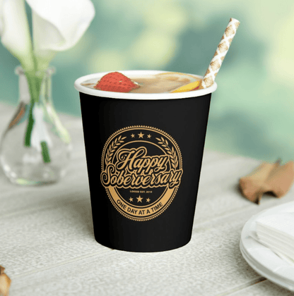 Soberversary Party Paper Cups Sobriety Gift featuring the design (view 11)