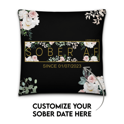 Sober AF Flower Sober Pillow graphic detail (view 4)