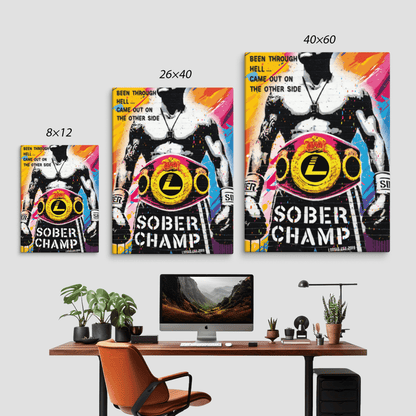 Sober Champ Canvas for Men Sobriety Art packaging detail (view 8)