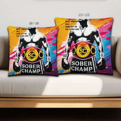 Sober Champ Champion Design Sober Pillow close-up view (view 2)