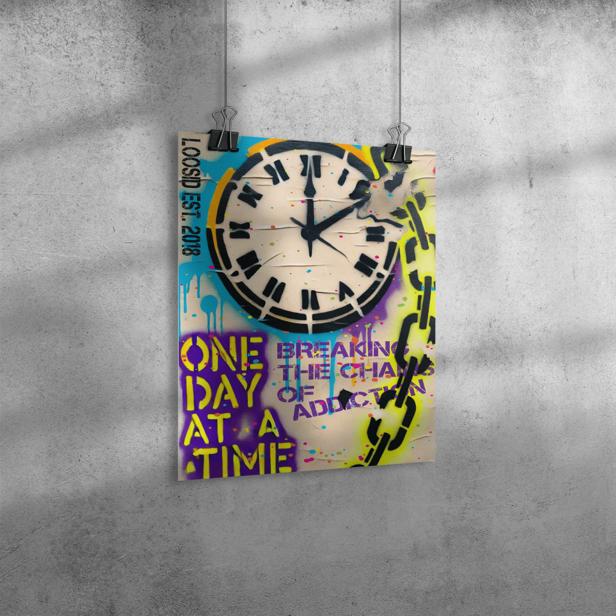One Day at a Time Inspirational Sobriety Art side view (view 6)