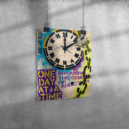 One Day at a Time Inspirational Sobriety Art side view (view 6)