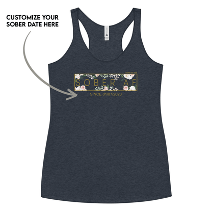 Sober AF Flower Sober Tank Top lifestyle view (view 5)