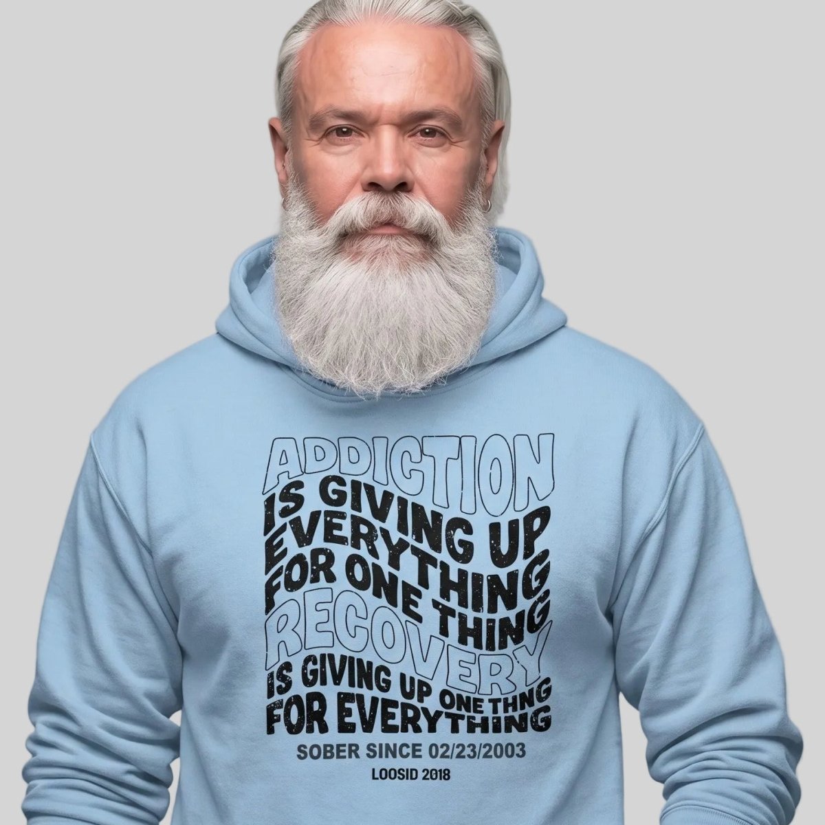 Addiction is Giving up Recovery Hoodie side view (view 36)