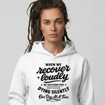 When we recover loudly Recovery Hoodie lifestyle view (view 15)