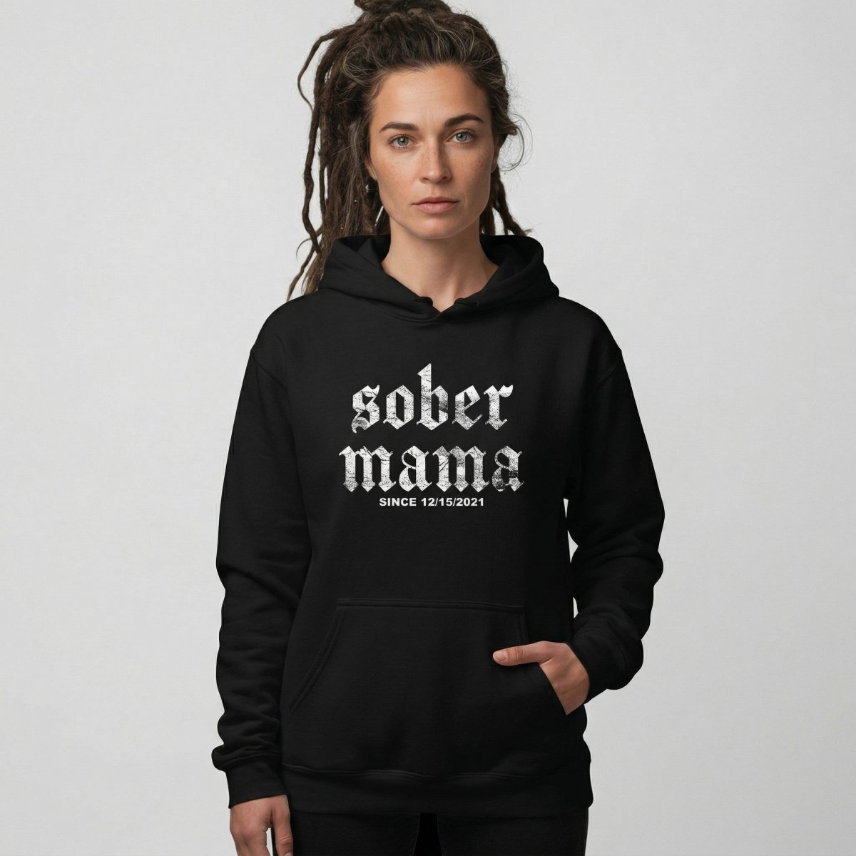 Sober Mama Recovery Hoodie graphic detail (view 4)