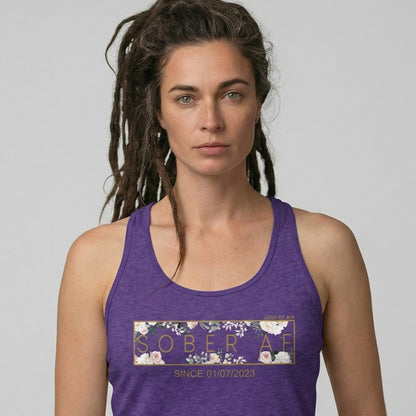 Sober AF Flower Sober Tank Top fit detail (view 9)