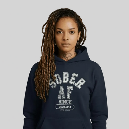 Sober AF Since Recovery Hoodie graphic detail (view 14)