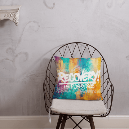 Recovery Is Possible Sober Pillow flat lay styled image (view 13)