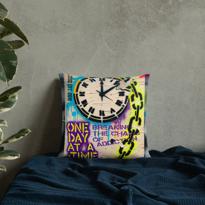 One Day At A Time Sober Pillow featuring the design (view 11)