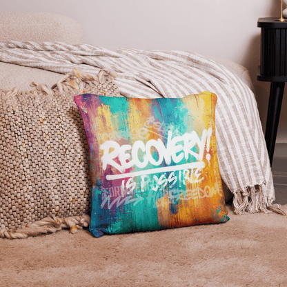 Recovery Is Possible Sober Pillow featuring the design (view 11)